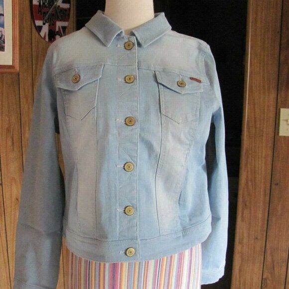 ISAAC MIZRAHI LIVE  LADIES LIGHT WASH  DENIM JACKET - Picture 1 of 10